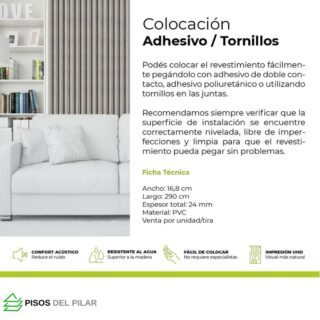 Revestimientos Wall Panel 2.90 m Ceniza Mate